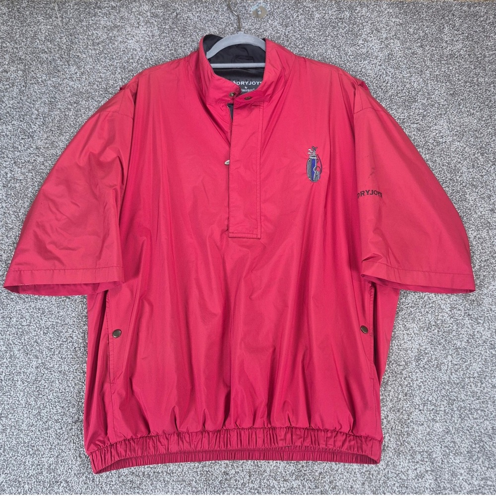 FootJoy DryJoys Wind Jacket Mens Large Red Short Sleeve Golf Windbreaker